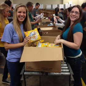 Volunteering for Feeding America.