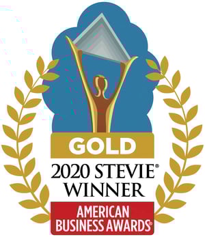 Logo for the Gold Stevie award that WilsonHCG won for its Fortune 500 Employment Brand report