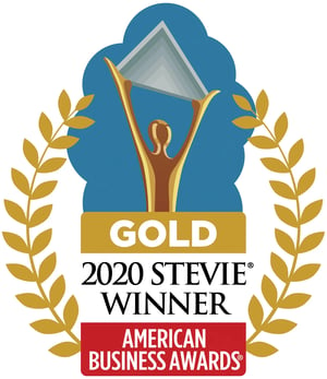 Logo for the Gold Stevie award that WilsonHCG won for its Fortune 500 Employment Brand report