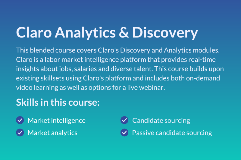 Blog graphic for Claro Analytics and Discovery Training