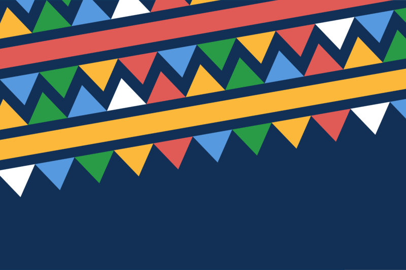 Colorful background with geometric shapes celebrating Hispanic culture