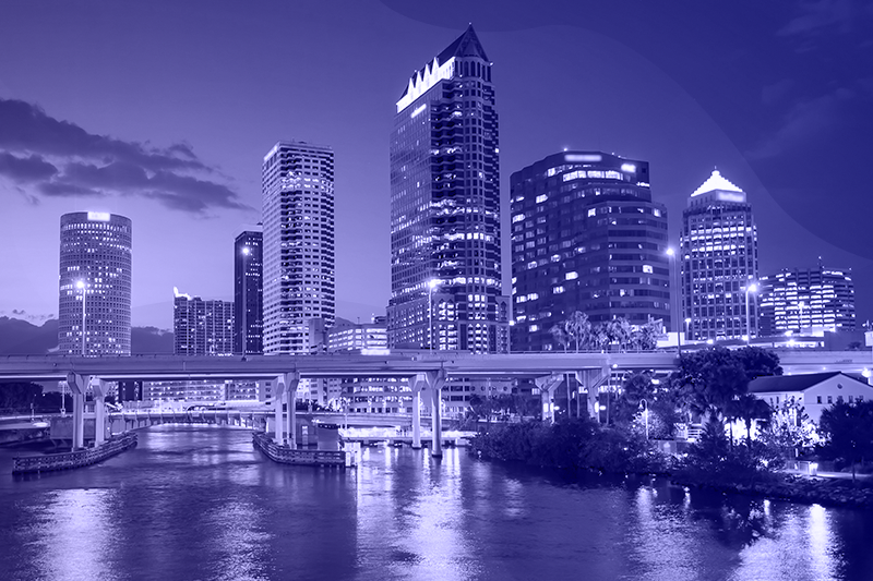color-treated image of downtown Tampa Florida