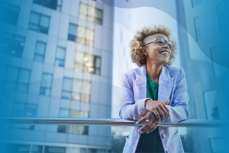 Confident African American businesswoman at WilsonHCG.