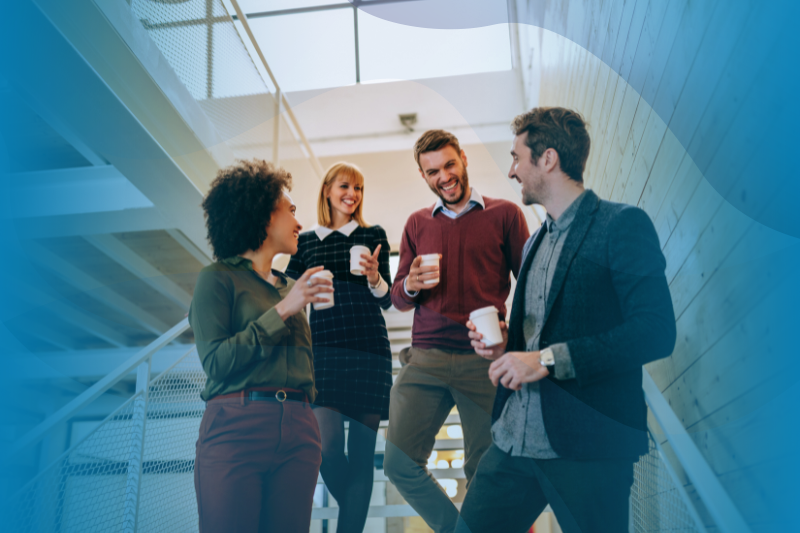 WilsonHCG coworkers having a coffee break