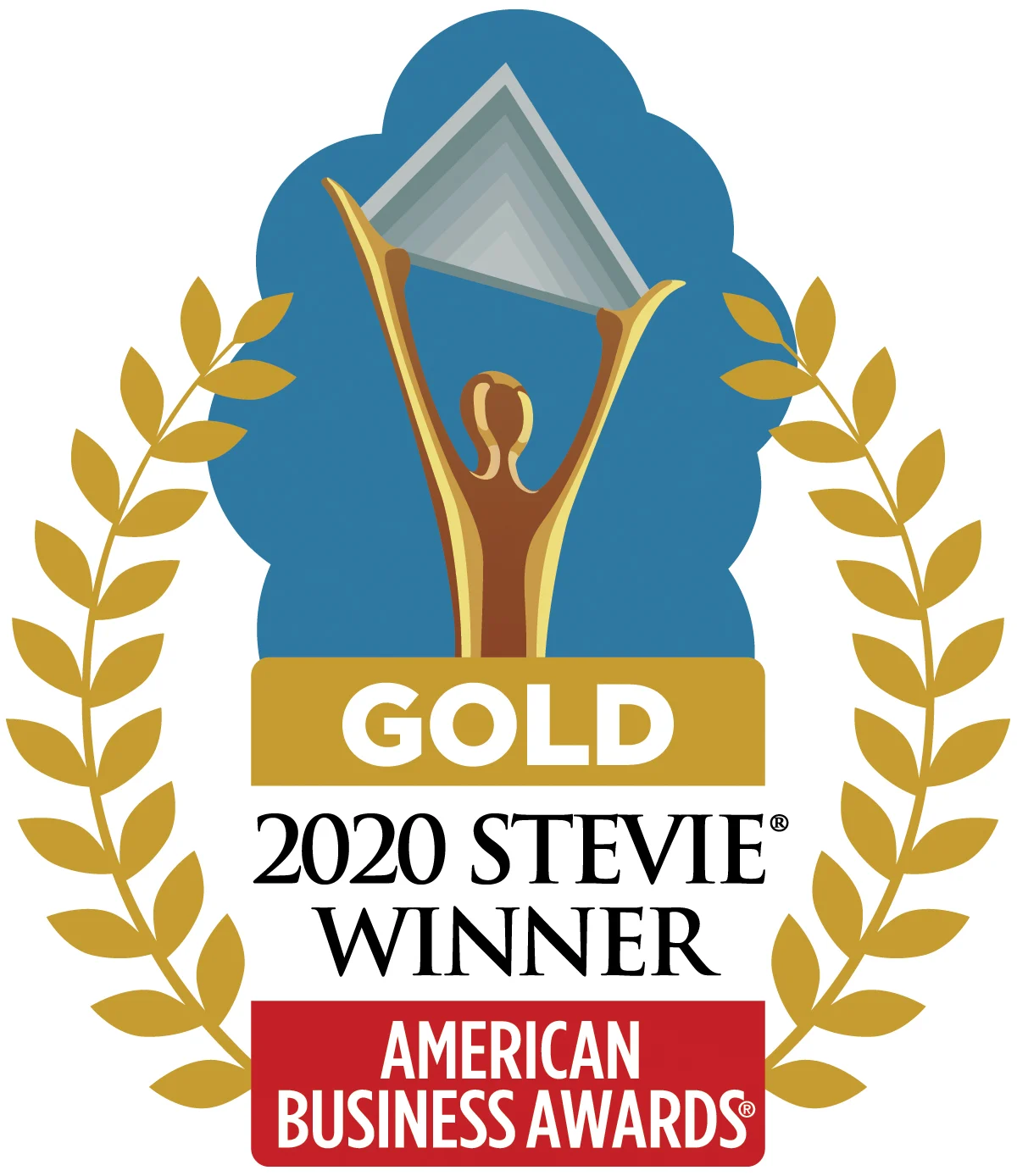 Logo for the Gold Stevie award that WilsonHCG won for its Fortune 500 Employment Brand report