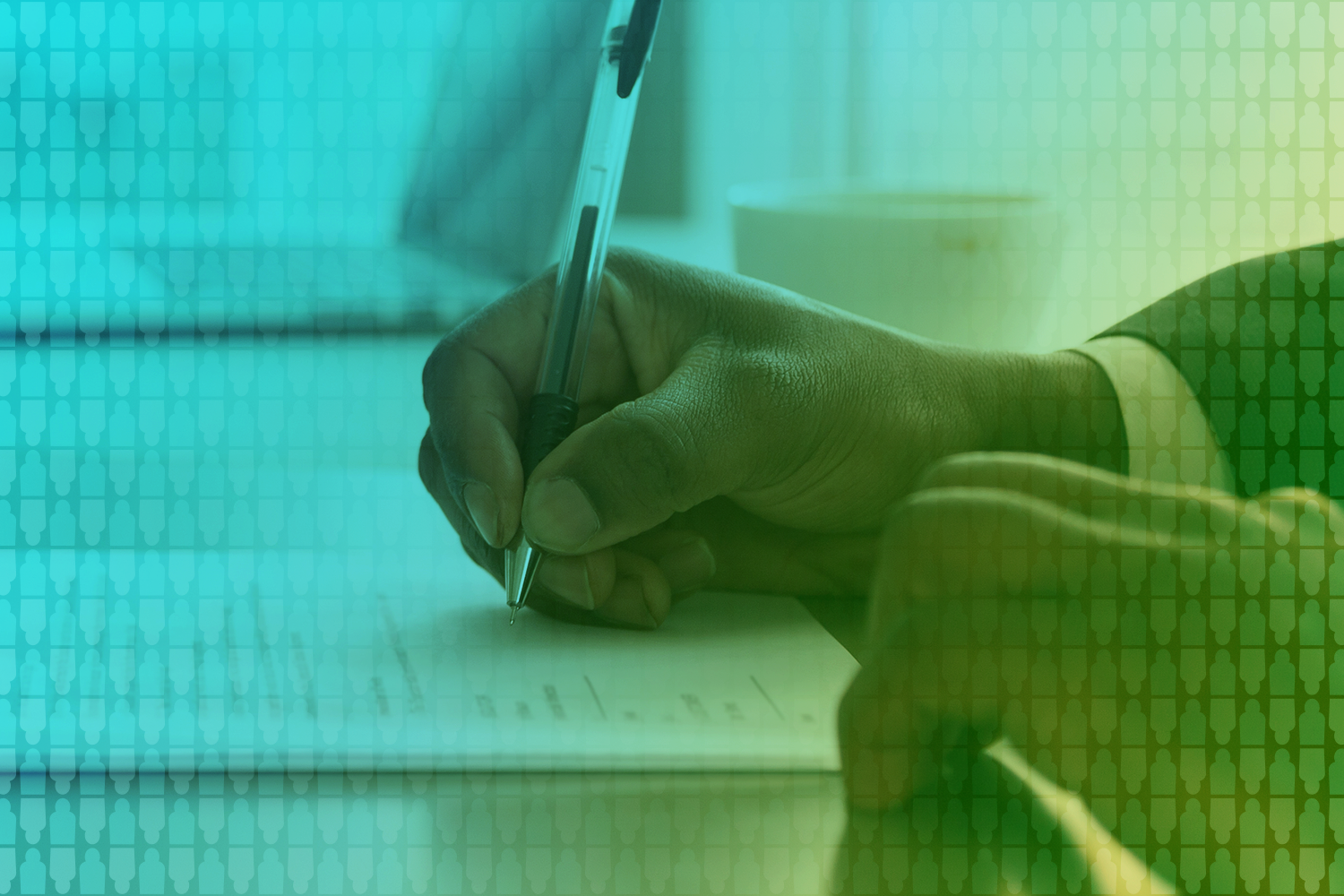 color-treated photo of person signing contract agreement