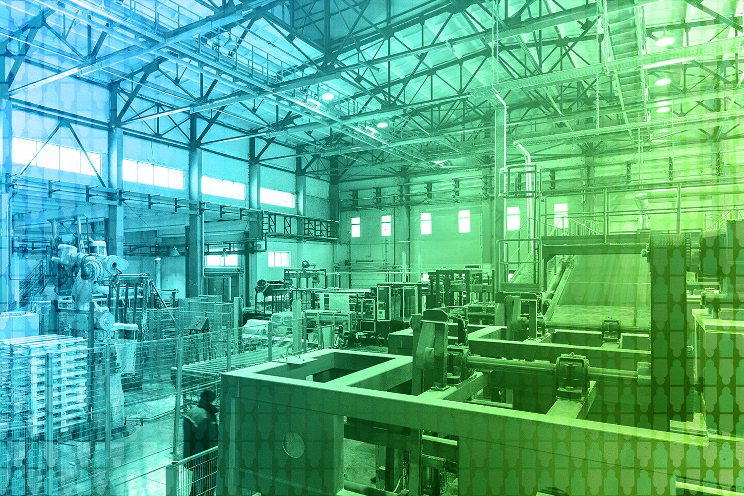 color-treated image of a manufacturing facility