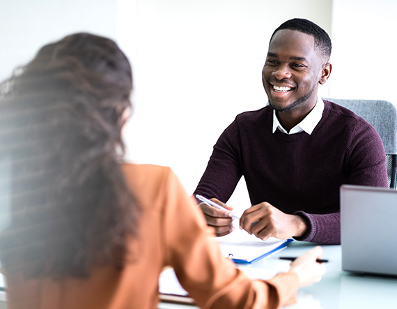 Contingent worker in a job interview Contingent worker in a job interview