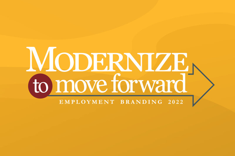 Logo for modernize to move forward for the 2022 Employment Branding Report