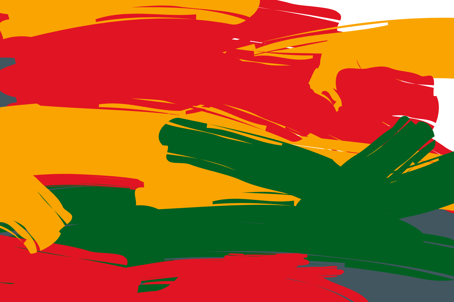 colorful red, yellow, and green banner representing  Black History Month